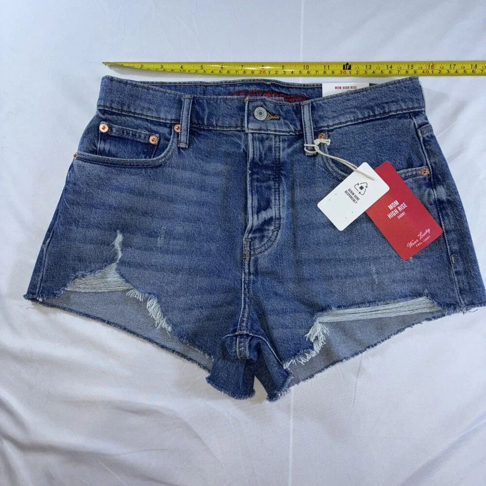 Lucky Brand‎ Mom High Rise Short Stretch Button Fly Women’s Size 6/29 NWT